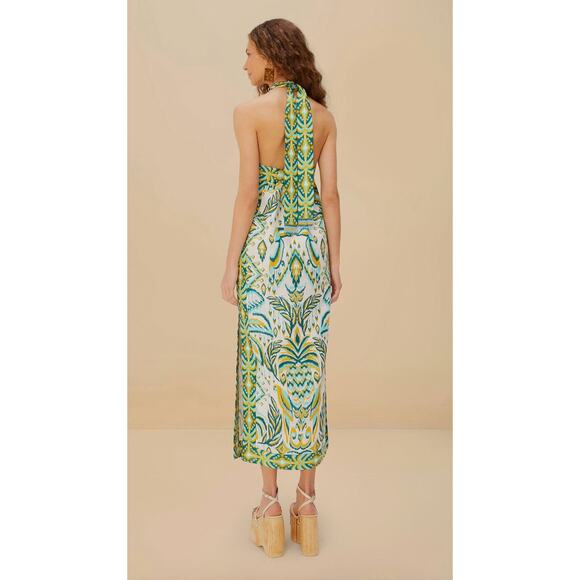 FARM RIO Tropical Tapestry Halter Neck Maxi Dress Women's Size Medium NWT - Picture 12 of 12